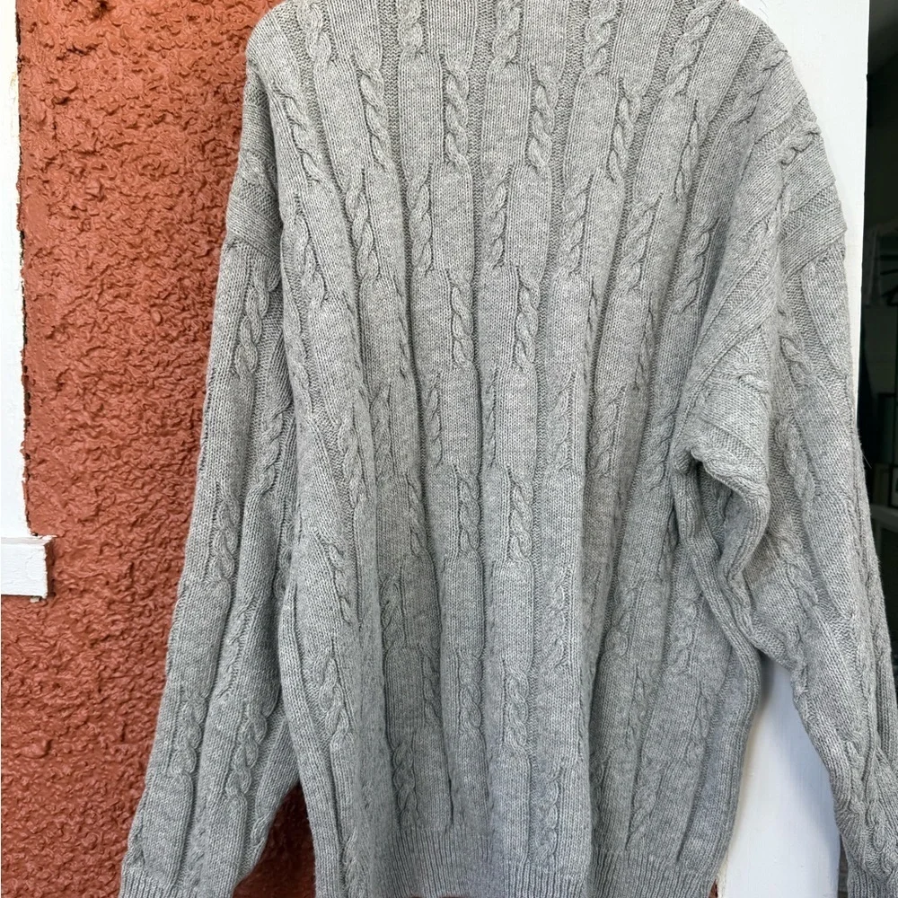 Vintage Cable Knit Sweater Mens 2XL Cable Knit Heavyweight USA Grunge Chaps RL